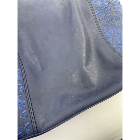 The Sak Huntley Leather Hobo Bag Purse Lake Wildflower Embroidery Blue Soft - Picture 15 of 15